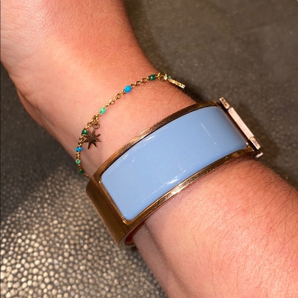 Rose Gold Blue/Gray Wide Clic Clac bracelet - Picture 8 of 10